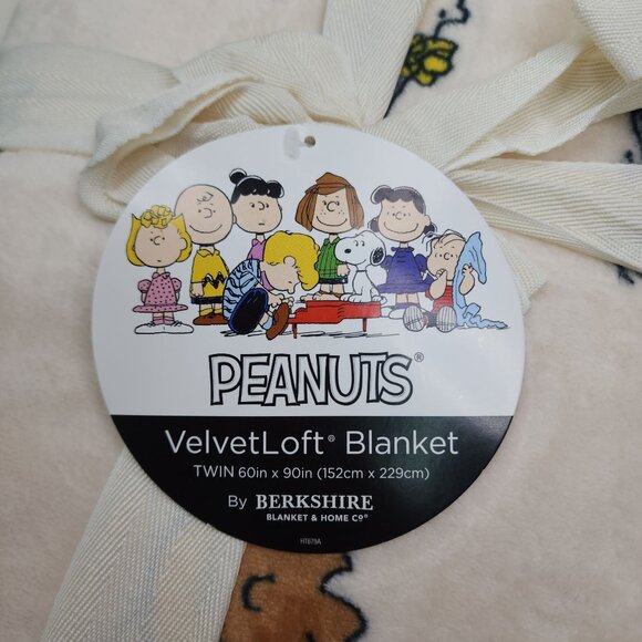Peanuts VelvetLoft Halloween Snoopy Twin Blanket 60x90" Pumpkin By Berkshire - Picture 3 of 10